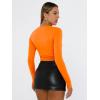 imageTrendy Queen Womens Long Sleeve T Shirts Fall Fashion 2025 Basic Crop Tops Going Out Outfits Y2k ClothesOrange