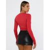 imageTrendy Queen Womens Long Sleeve T Shirts Fall Fashion 2025 Basic Crop Tops Going Out Outfits Y2k ClothesRed