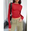imageTrendy Queen Womens Long Sleeve T Shirts Fall Fashion 2025 Basic Crop Tops Going Out Outfits Y2k ClothesRed