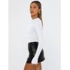 imageTrendy Queen Womens Long Sleeve T Shirts Fall Fashion 2025 Basic Crop Tops Going Out Outfits Y2k ClothesWhite