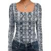 imageTrendy Queen Womens Long Sleeve Shirts Crop Tops Fall Fashion 2025 Square Neck Going Out Basics Tees Y2k ClothesCobra