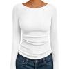 imageTrendy Queen Womens Long Sleeve Shirts Ribbed Underscrub Tops Boat Neck Basic Tees Fall Fashion Clothes 2025White