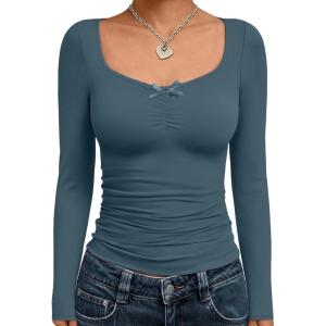 imageTrendy Queen Womens Long Sleeve Tops Going Out Top Trendy Cute Shirt Y2k Clothes Fashion Clothing Fall Outfits 2025Hazeblue