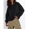 imageTrendy Queen Fleece Sherpa Lined Sweatshirts for Women 2025 Fall Fashion Winter Crewneck Pullover Hoodies Outfits ClothesBlack