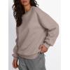 imageTrendy Queen Fleece Sherpa Lined Sweatshirts for Women 2025 Fall Fashion Winter Crewneck Pullover Hoodies Outfits ClothesCoffee Grey