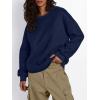 imageTrendy Queen Fleece Sherpa Lined Sweatshirts for Women 2025 Fall Fashion Winter Crewneck Pullover Hoodies Outfits ClothesNavy