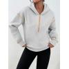 imageTrendy Queen Half Zip Pullover Hoodies for Women Y2k Cute Cropped Sweatshirts Jackets Fall Fashion 2025 Outfits ClothingGrey
