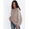 imageTrendy Queen Oversized Sweatshirt for Women Crewneck Fall Fashion Clothes 2025 Striped Sweater y2k Teen Girls OutfitsCoffeegrey