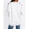 imageTrendy Queen Oversized Sweatshirt for Women Crewneck Fall Fashion Clothes 2025 Striped Sweater y2k Teen Girls OutfitsWhite