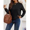 imageTrendy Queen Womens Sweatshirts Crewneck Pullover Hoodies Casual Tops Sweaters Fall Winter Outfits 2025 Comfy Fashion ClothesBlack