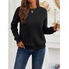 imageTrendy Queen Womens Sweatshirts Crewneck Pullover Hoodies Casual Tops Sweaters Fall Winter Outfits 2025 Comfy Fashion ClothesBlack