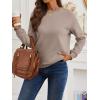 imageTrendy Queen Womens Sweatshirts Crewneck Pullover Hoodies Casual Tops Sweaters Fall Winter Outfits 2025 Comfy Fashion ClothesCoffeegrey
