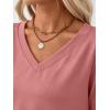 imageTrendy Queen Womens V Neck Long Sleeve Shirts Lightweight Thermal Pullover Tops Soft Cozy Fall Winter Casual Outfit 2025Coral