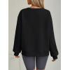 imageTrendy Queen Womens VNotch Lightweight Long Sleeve Sweatshirts Crewneck Fleece Hoodies Fall Fashion 2025 PulloverBlack