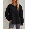 imageTrendy Queen Womens VNotch Lightweight Long Sleeve Sweatshirts Crewneck Fleece Hoodies Fall Fashion 2025 PulloverBlack
