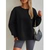 imageTrendy Queen Womens VNotch Lightweight Long Sleeve Sweatshirts Crewneck Fleece Hoodies Fall Fashion 2025 PulloverBlack