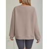 imageTrendy Queen Womens VNotch Lightweight Long Sleeve Sweatshirts Crewneck Fleece Hoodies Fall Fashion 2025 PulloverCoffee Grey