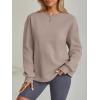 imageTrendy Queen Womens VNotch Lightweight Long Sleeve Sweatshirts Crewneck Fleece Hoodies Fall Fashion 2025 PulloverCoffee Grey