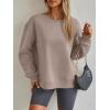 imageTrendy Queen Womens VNotch Lightweight Long Sleeve Sweatshirts Crewneck Fleece Hoodies Fall Fashion 2025 PulloverCoffee Grey