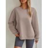 imageTrendy Queen Womens VNotch Lightweight Long Sleeve Sweatshirts Crewneck Fleece Hoodies Fall Fashion 2025 PulloverCoffee Grey