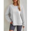 imageTrendy Queen Womens VNotch Lightweight Long Sleeve Sweatshirts Crewneck Fleece Hoodies Fall Fashion 2025 PulloverGrey