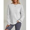 imageTrendy Queen Womens VNotch Lightweight Long Sleeve Sweatshirts Crewneck Fleece Hoodies Fall Fashion 2025 PulloverGrey