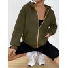 imageTrendy Queen Womens Zip Up Hoodies Fall Fashion Sweatshirt 2025 Clothes Y2K Cropped Jackets Cute Winter OutfitsArmygreen