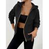 imageTrendy Queen Womens Zip Up Hoodies Fall Fashion Sweatshirt 2025 Clothes Y2K Cropped Jackets Cute Winter OutfitsBlack