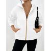 imageTrendy Queen Womens Zip Up Hoodies Fall Fashion Sweatshirt 2025 Clothes Y2K Cropped Jackets Cute Winter OutfitsWhite