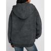 imageTrendy Queen Zip Up Hoodies for Women Acid Wash Oversized Sweatshirt Fall Fashion Jacket Cute Y2k Winter teen girls pulloverGrey