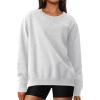 imageTrendy Queen Womens VNotch Lightweight Long Sleeve Sweatshirts Crewneck Fleece Hoodies Fall Fashion 2025 PulloverGrey