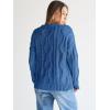 imageTrendy Queen Womens Oversized Cable Knit Crewneck SweatersAzure Blue