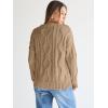 imageTrendy Queen Womens Oversized Cable Knit Crewneck SweatersCamel