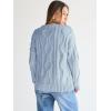 imageTrendy Queen Womens Oversized Cable Knit Crewneck SweatersPastel Blue