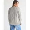 imageTrendy Queen Womens Oversized Cable Knit Crewneck SweatersPastel Gray