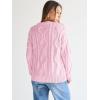 imageTrendy Queen Womens Oversized Cable Knit Crewneck SweatersPastel Pink