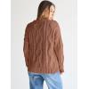 imageTrendy Queen Womens Oversized Cable Knit Crewneck SweatersToffee