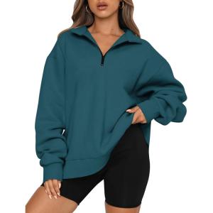 imageTrendy Queen Womens Oversized Sweatshirts Fall Sweaters Fashion Hoodies Half Zip Pullover Long Sleeve Shirts ClothesNavy