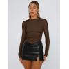 imageTrendy Queen Womens Long Sleeve T Shirts Fall Fashion 2025 Basic Crop Tops Going Out Outfits Y2k ClothesChocolate