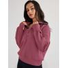 imageTrendy Queen Womens Oversized Sweatshirts Half Zip Pullover Fall Long Sleeve Quarter Zip Hoodies Teen Girls Y2K ClothesRust2