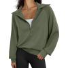 imageTrendy Queen Womens Oversized Sweatshirts Half Zip Pullover Fall Long Sleeve Quarter Zip Hoodies Teen Girls Y2K ClothesArmygreen