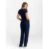 imageTrendy Queen 2 Piece Matching Summer Sweatsuit Lounge Set Womens Wide Leg Pants Side Ruching Crop Top SetsNavy