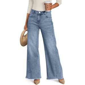 imageTrendy Queen Jeans for Women High Waisted Wide Straight Leg Stretchy Baggy Jeans Fashion Loose Denim Pants Fall 2025Haze Blue