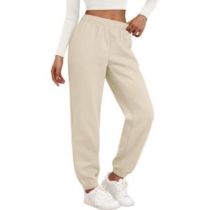 imageTrendy Queen Womens Sweatpants High Waisted Winter Baggy Lounge Pants Fall Active Fleece Comfy Joggers 2025Beige