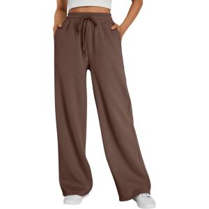 imageTrendy Queen Womens Wide Leg Sweatpants Baggy Lounge Travel Pants Fall Fashion Outfits 2025 Winter Joggers ClothesChocolate