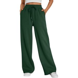 imageTrendy Queen Womens Wide Leg Sweatpants Baggy Lounge Travel Pants Fall Fashion Outfits 2025 Winter Joggers ClothesGreen