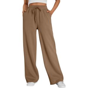 imageTrendy Queen Womens Wide Leg Sweatpants Baggy Lounge Travel Pants Fall Fashion Outfits 2025 Winter Joggers ClothesKhaki