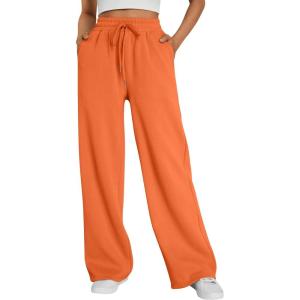 imageTrendy Queen Womens Wide Leg Sweatpants Baggy Lounge Travel Pants Fall Fashion Outfits 2025 Winter Joggers ClothesOrange