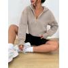 imageTrendy Queen Half Zip Pullover Cropped Hoodies for Women Y2k Cute Sweatshirts Jackets Fall Fashion 2025 Outfits ClothingCoffee Grey