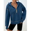 imageTrendy Queen Half Zip Pullover Cropped Hoodies for Women Y2k Cute Sweatshirts Jackets Fall Fashion 2025 Outfits ClothingDark Blue